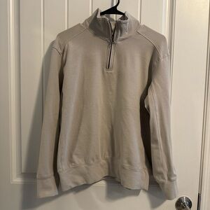 Pact Men’s Beige Quarter-Zip Pullover Sweater